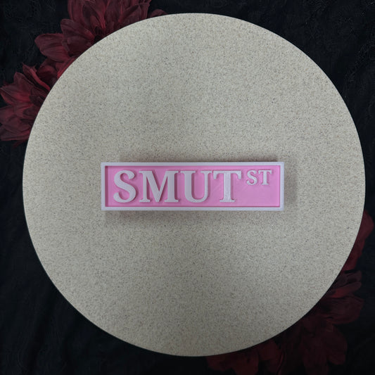 Smut Street Sign - Pink/White