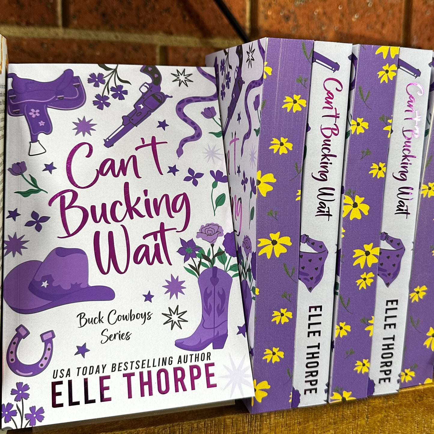 Can't Bucking Wait (Buck Cowboys #3) by Elle Thorpe - Foiled Cover/Sprayed Edges Edition